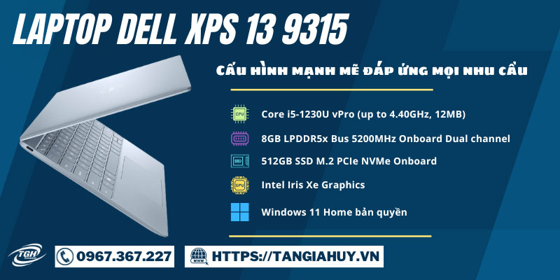 Laptop Dell Xps 13 9315 Core I5 Cau Hinh