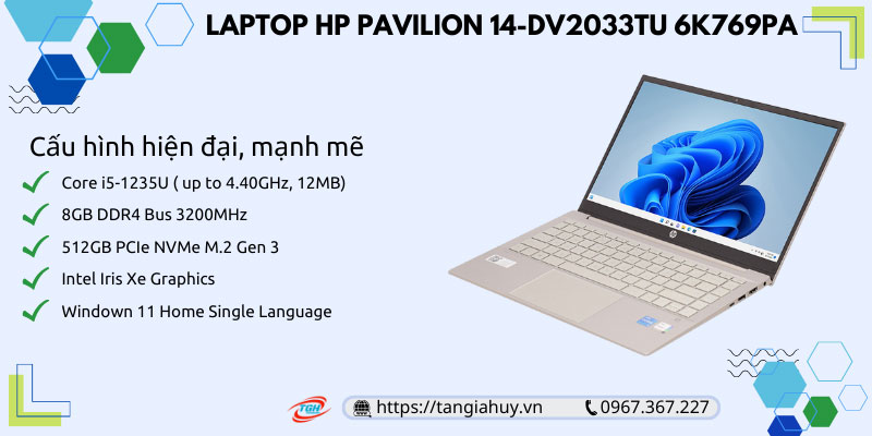 Laptop Hp Pavilion 14 Dv2033tu 6k769pa Cau Hinh