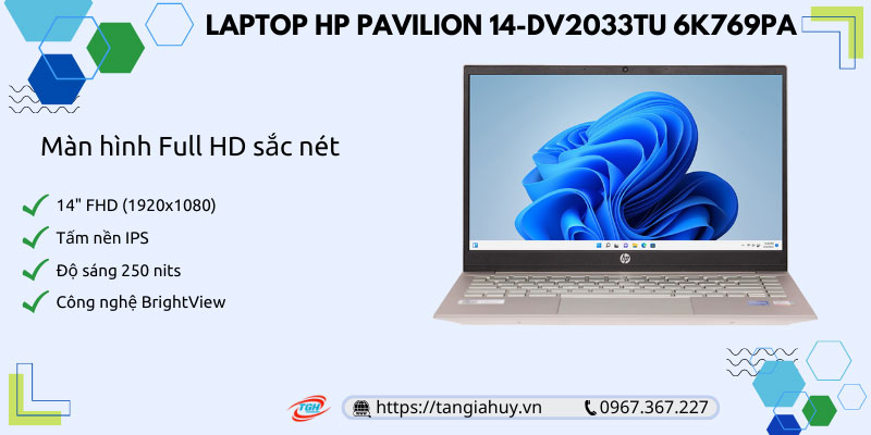 Laptop Hp Pavilion 14 Dv2033tu 6k769pa Man Hinh