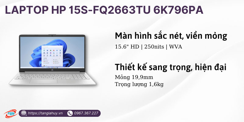 Laptop Hp 15s Fq2663tu 6k796pa Man Hinh